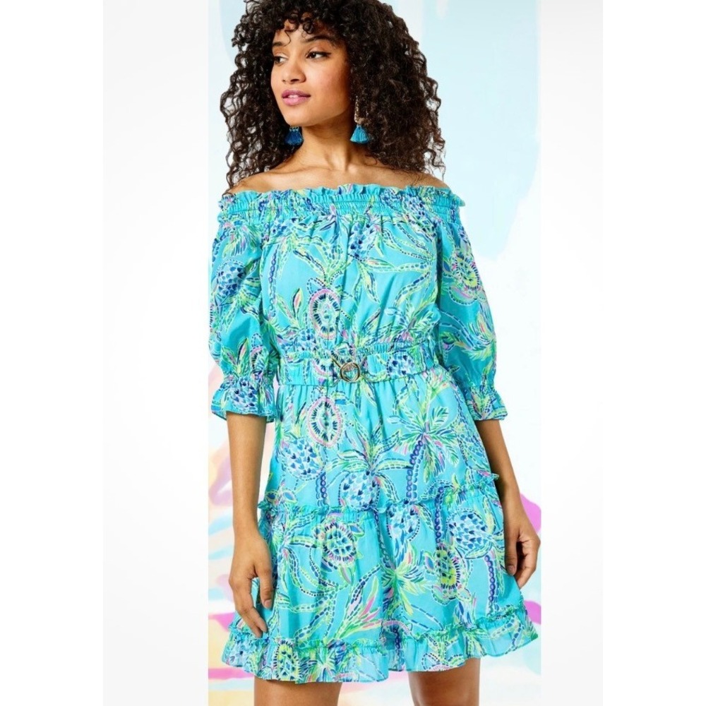 Lilly Pulitzer Louisa Off the Shoulder Dress Size L